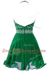 Wonderful Scoop Green Sleeveless Organza Zipper Prom Gown for Prom and Party