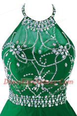 Wonderful Scoop Green Sleeveless Organza Zipper Prom Gown for Prom and Party