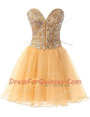 Sweetheart Sleeveless Lace Up Champagne Chiffon