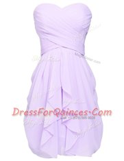 Noble Lavender Sleeveless Chiffon Lace Up Prom Party Dress for Prom and Party