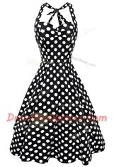 Smart Scoop Sleeveless Backless Knee Length Pattern Evening Dress