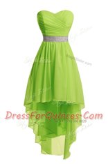 Fabulous Sleeveless Belt Lace Up Prom Gown