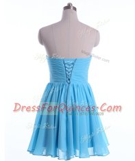 Sweetheart Sleeveless Lace Up Homecoming Dress Baby Blue Chiffon
