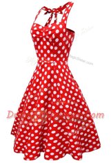 Spectacular White And Red Scoop Backless Pattern Prom Dresses Sleeveless