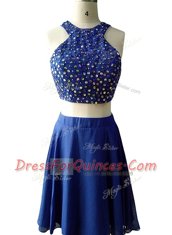 Scoop Sleeveless Beading Zipper Homecoming Dress