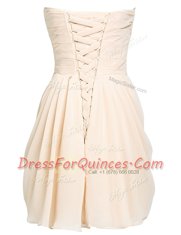 High Class Knee Length Column/Sheath Sleeveless Apple Green Prom Gown Lace Up