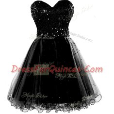 Chiffon Sleeveless Knee Length Dress for Prom and Beading and Ruching