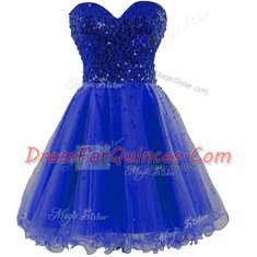 Chiffon Sleeveless Knee Length Dress for Prom and Beading and Ruching