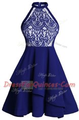 High-neck Sleeveless Chiffon Prom Dress Ruffled Layers Zipper