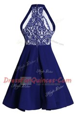 High-neck Sleeveless Chiffon Prom Dress Ruffled Layers Zipper