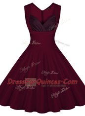 Burgundy Sweetheart Zipper Ruching Prom Party Dress Sleeveless