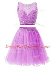 Rose Pink A-line Organza Sweetheart Sleeveless Beading and Belt Mini Length Side Zipper Homecoming Dress