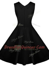 Ruching Prom Dresses Black Zipper Sleeveless Knee Length