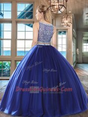 New Style Wine Red Two Pieces Beading Sweet 16 Quinceanera Dress Side Zipper Tulle Sleeveless Floor Length