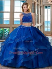 Scoop Sleeveless Organza Quinceanera Dress Beading Zipper