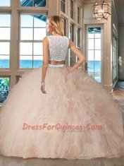 Fabulous Tulle Sleeveless Floor Length Quinceanera Dresses and Beading and Ruffles
