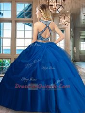 Low Price Red Tulle Criss Cross Scoop Sleeveless Floor Length Quince Ball Gowns Beading and Pick Ups