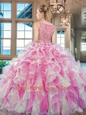 Floor Length Two Pieces Sleeveless Aqua Blue Sweet 16 Dresses Side Zipper