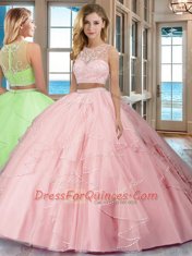 Fantastic Scoop Sleeveless Zipper Floor Length Beading and Ruffles Sweet 16 Dresses