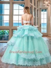 Straps Sleeveless Tulle Sweet 16 Dresses Beading Backless