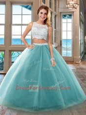 Pretty Floor Length Side Zipper Ball Gown Prom Dress Purple for Military Ball and Sweet 16 and Quinceanera with Beading
