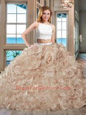 Straps Sleeveless Backless Floor Length Beading and Ruffles Quinceanera Dresses