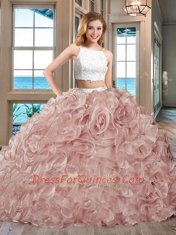 Straps Sleeveless Backless Floor Length Beading and Ruffles Quinceanera Dresses