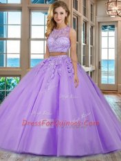Affordable Scoop Sleeveless Tulle 15th Birthday Dress Beading and Appliques Zipper