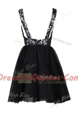 Sequins Prom Party Dress Black Backless Sleeveless Knee Length