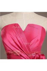 Coral Red A-line Beading and Hand Made Flower Lace Up Satin and Tulle Sleeveless Knee Length