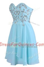 Sleeveless Criss Cross Knee Length Embroidery Dress for Prom