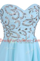 Sleeveless Criss Cross Knee Length Embroidery Dress for Prom