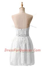 Lace Sleeveless Beading Zipper Prom Evening Gown