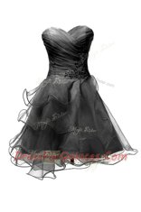 Dramatic Ball Gowns Prom Gown White Sweetheart Tulle Sleeveless Knee Length Criss Cross