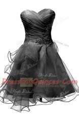 Dramatic Ball Gowns Prom Gown White Sweetheart Tulle Sleeveless Knee Length Criss Cross