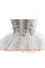 Super Off the Shoulder Lace White Zipper Evening Dress Beading Sleeveless Knee Length