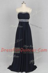 Adorable Sleeveless Brush Train Criss Cross With Train Beading Prom Evening Gown