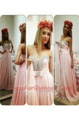 Best Selling Pink Prom Dresses Prom and Party and For with Beading Strapless Sleeveless Zipper