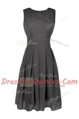 Pretty Tea Length Apple Green Prom Party Dress Chiffon Sleeveless Belt