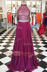 Adorable Royal Blue Prom Dresses Prom and For with Beading High-neck Sleeveless Zipper