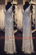 Noble Sleeveless Beading Zipper Homecoming Dress