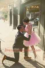 Eye-catching A-line Homecoming Dress Peach Halter Top Organza Sleeveless Mini Length Zipper