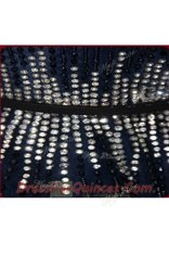 Noble Scoop Navy Blue Tulle Zipper Prom Gown Sleeveless Knee Length Beading