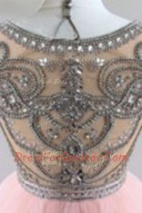 Nice Sleeveless Side Zipper Mini Length Beading Evening Dress