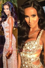 Scoop Sequined Sleeveless Floor Length Prom Dress and Beading and Sequins