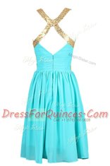 Sleeveless Sequins Criss Cross Prom Dress