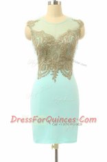 Turquoise Prom Party Dress For with Lace Bateau Sleeveless Side Zipper