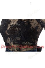 Scoop Knee Length A-line Sleeveless Black Evening Dress Backless