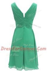 Knee Length A-line Sleeveless Green Zipper