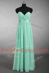 Floor Length Apple Green Homecoming Dress Sweetheart Sleeveless Zipper